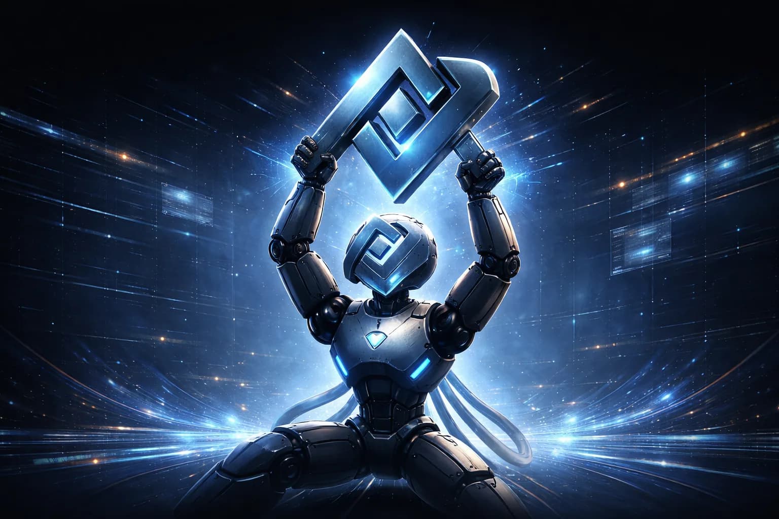 MUTX robot presenting the MUTX mark